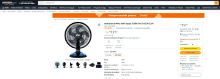 Ventilador de Mesa TURBO WAP - R$ 137,01