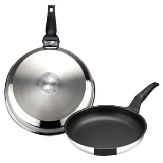 MAGEFESA Prisma – Set de sartenes 20 + 28 cm, fabricado en acero inoxidable 18/10, antiadherente triple capa, para todo tipo de cocinas por 12.52€