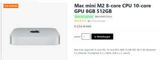Apple Mac Mini (2023) - M2 chip - 8GB - 512GB SSD voor €654 bij Your Mac Store
