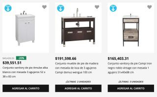 Hasta 20% de descuento en muebles para baño por Todo Griferia