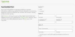 Gratis exemplaar van kwartaalblad Duin van Stichting Duinbehoud