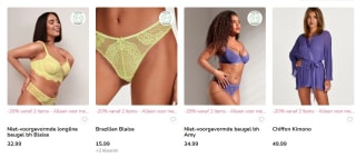 20% korting op alles vanaf 2 items bij Hunkemöller