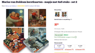 Diverse Kerstkaarten 20 stuks vanaf €3,93 bij Bol.com