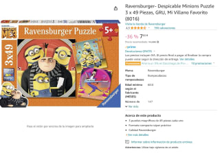 puzzle 3x49 piezas Despicable Minions Mi villano favorito de la marca Ravensburger por 7,56€