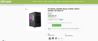 PC GAMING Ryzen 5 5500 16GB 500GB RX 6500 XT por 469€