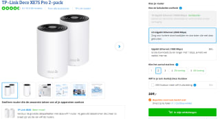 TP-Link Deco XE75 Pro 2-pack voor €269 bij Coolblue