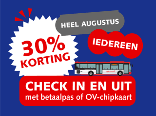 30% korting op je rit in de bussen van Syntus Utrecht en de bussen en trams van U-OV.