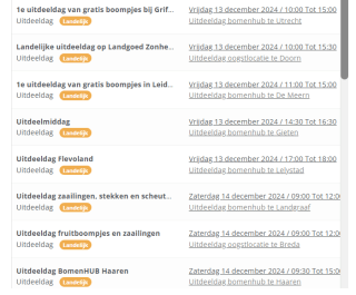 Gratis (Fruit) Bomen, struiken & Kerstbomen af te halen op diverse locaties