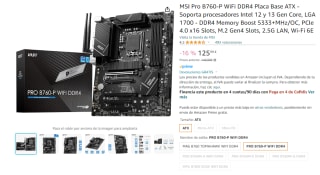 MSI Pro B760-P WiFi DDR4 Placa Base ATX por 125,99€