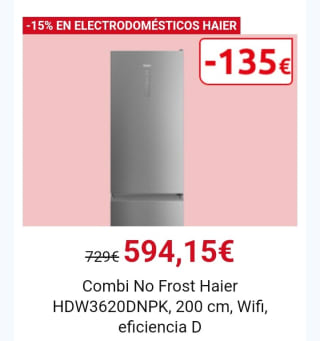 Hasta -15% en Electrodomésticos Haier en Carrefour.