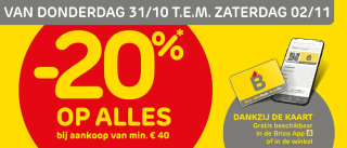 20% extra korting op je aankopen bij Brico