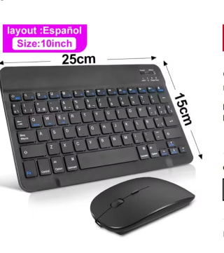 MicroData Teclado inalámbrico con Bluetooth + Mouse para IOS, Android, Windows por 8,26€