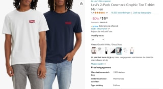 LEVI'S ® Shirt '2 Pack Crewneck Graphic' in Navy, Wit voor €19,98 bij Amazon