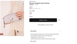 Women'secret Neceser pequeño nylon Snoopy por 7,99€