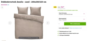 Dekbedovertrek Amelie - zand - 200x200/220 cm kreukvrij polyester voor €15 bij Leenbakker