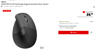 Logitech Lift - Verticale ergonomische muis - voor €54,43 bij de Mediamarkt