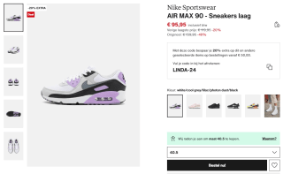 Nike AIR MAX 90 sneakers voor €76,76 bij Zalando