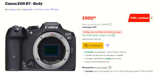 Canon EOS R7 Zwart voor €1.201,60 na cashback bij Bol.com