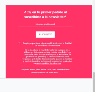 15% de descuento e tu primer pedido en Vegaoo.de