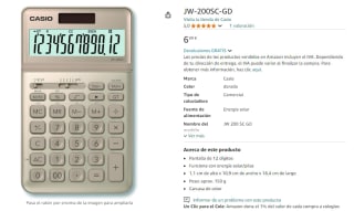 Casio Calculadora de escritorio de 12 dígitos por 6,99€