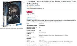 Puzzle de 1000 piezas marca ClementoniThe Witcher, Puzzle Adulto Series Netflix (39591) por 7,20€
