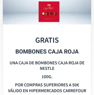 Gratis con tu compra de +50€ caja roja de Nestlé