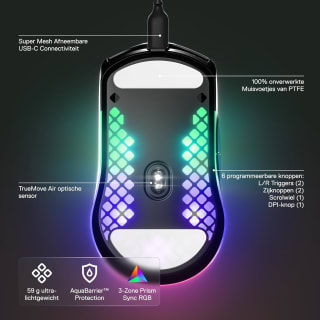 SteelSeries Aerox 3 Onyx 2022 gaming muis voor €39,99 bij Amazon