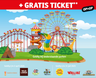 Gratis pretparkticket bij aankoop van 1 of 2 actieproducten bij Kruidvat