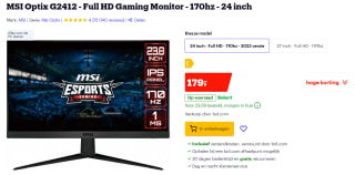 MSI Optix G2412 - Full HD Gaming Monitor voor €179 bij Bol.com