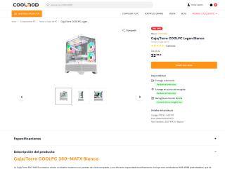 Caja/Torre COOLPC Logen Blanco por solo 32,95€