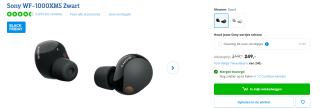 Sony WF-1000XM5 noise cancelling eurbuds voor €249 bij Coolblue