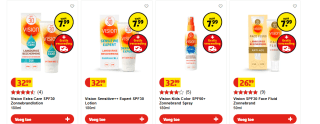 Alle Vision zonnebrand producten voor €7,99 bij Kruidvat