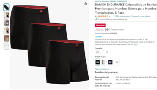 Pack 3 Danish Endurance Calzoncillos de Bambú Premium por 19,95€
