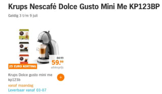 Krups Dolce gusto mini me voor €59,99 bij de AH