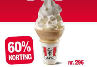 1 Soft ijsje voor €0,50 bij KFC