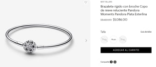 Brazalete Rígido Copo de Nieve Pandora por $1,086