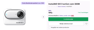 Insta360 GO 3 - Actioncam - Wit - 32 GB voor €199 bij CameraNu