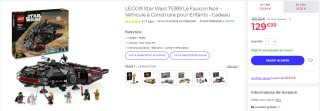 Jeu de construction Lego Star Wars (75389) - Le Faucon Noir à 129,99€