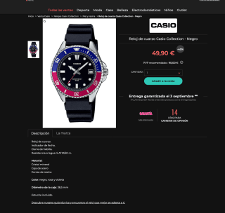 Reloj CASIO MDV-10.1A2V por solo 49,90€