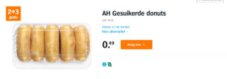 5 gesuikerde donuts voor €0,98 bij Albert Heijn