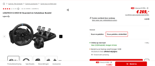 Logitech G G923 SE Stuurwiel en schakelaar voor €269 bij MediaMarkt