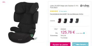 siège Auto Cybex Silver à 125,76€