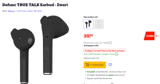 DEFUNC DFTRUETALKB hoofdtelefoon/headset Zwart voor €35,59 bij Bol
