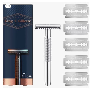 Gillette King C. maquinilla de afeitar + 5 cuchillas de recambio por 9.52€