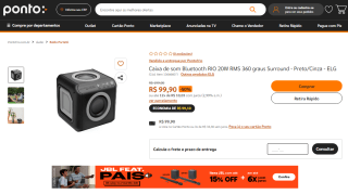 Caixa de Som da ELG, modelo Rio RMS Surround - R$ 99,90