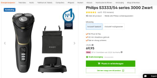 Philips Wet & Dry Series 3000 voor €69,95 bij Expert
