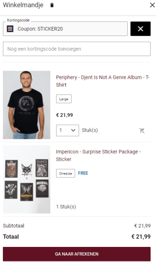 Gratis verrassingsstickerpakket bij bestelling bij Impericon