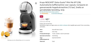 KRUPS Dolce Gusto MiniMe KP123B koffiemachine voor €49,99 bij Amazon