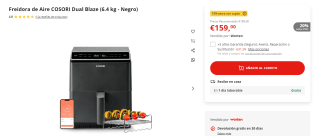 15% extra descuento en freidoras en Worten