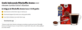 Gratis Aroma filterkoffie voor nieuwe Jumbo Extra's klanten